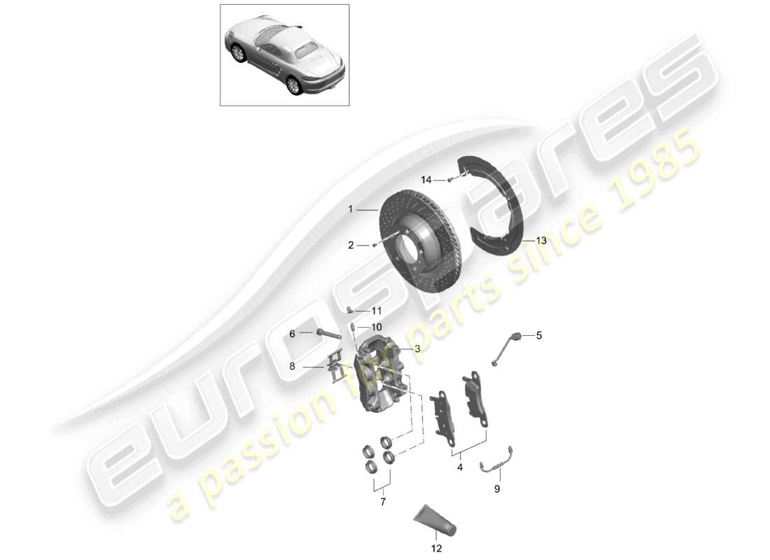 a part diagram from the porsche 2024 (718 boxster) parts catalogue