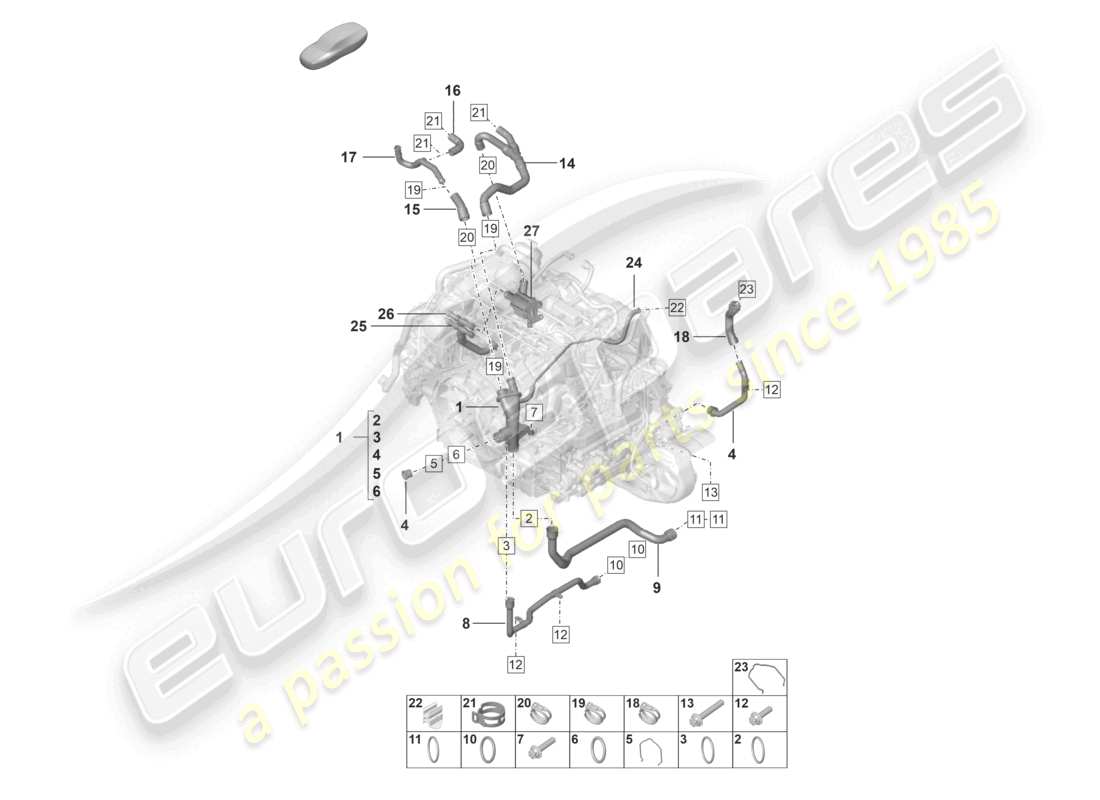 a part diagram from the porsche 992 parts catalogue