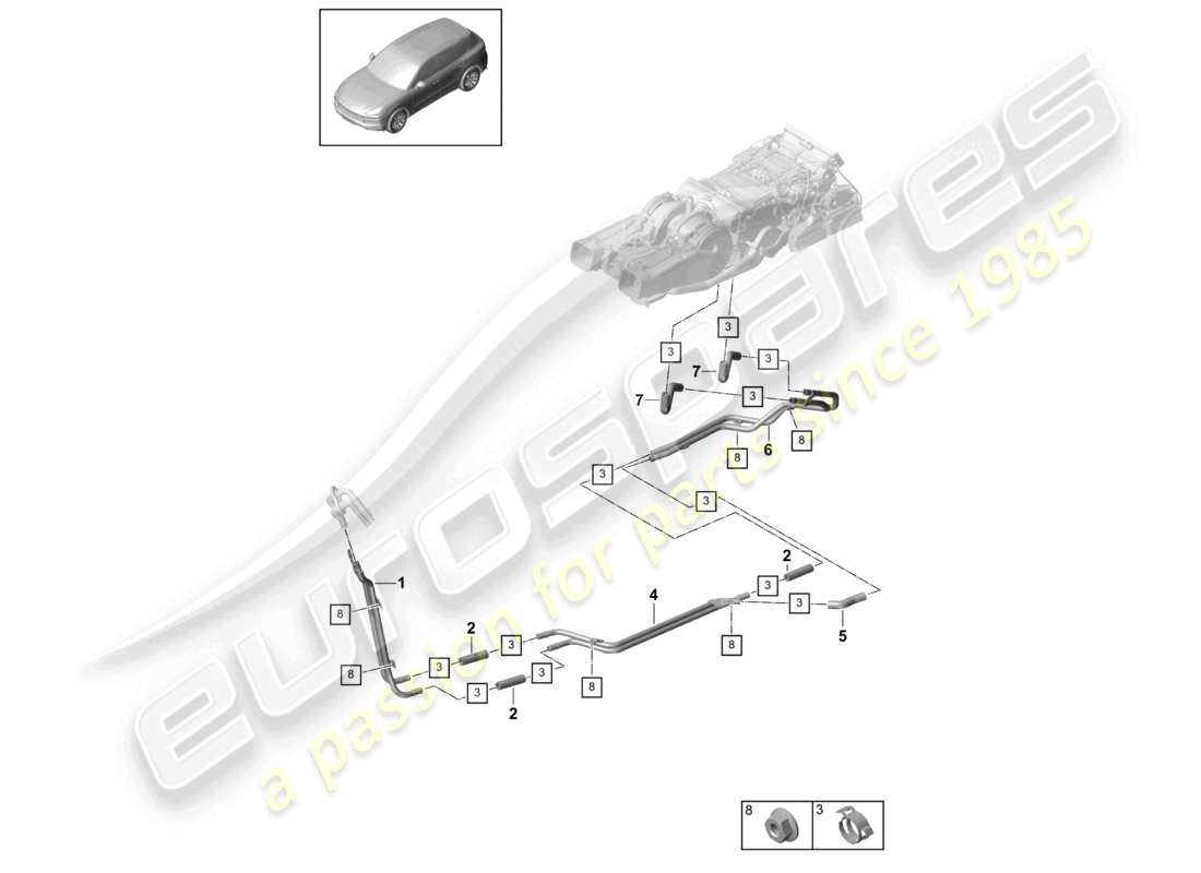 a part diagram from the porsche 2024 (cayenne e3 9ya/9yb) parts catalogue