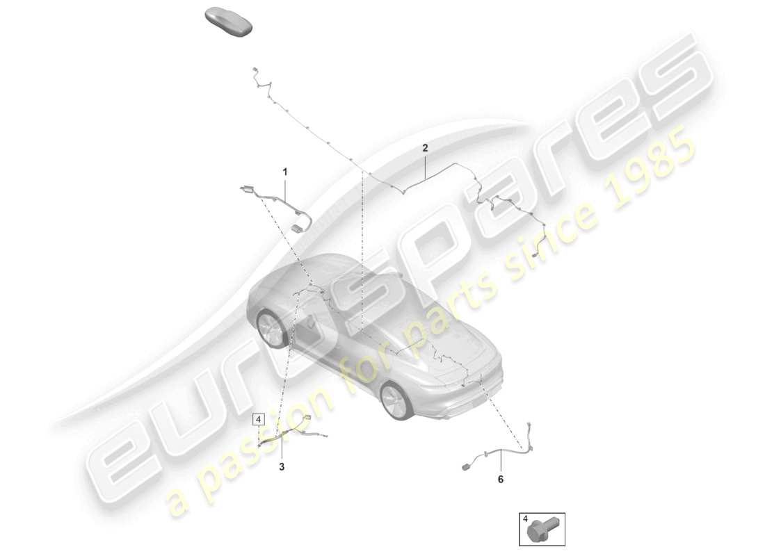VIEW PARTS DIAGRAMS FROM THE PORSCHE TAYCAN PARTS CATALOGUE a part diagram from the porsche taycan parts catalogue