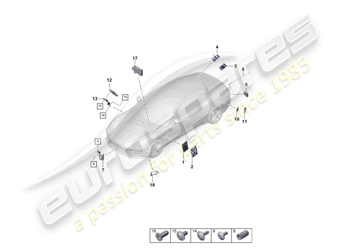 a part diagram from the porsche panamera parts catalogue