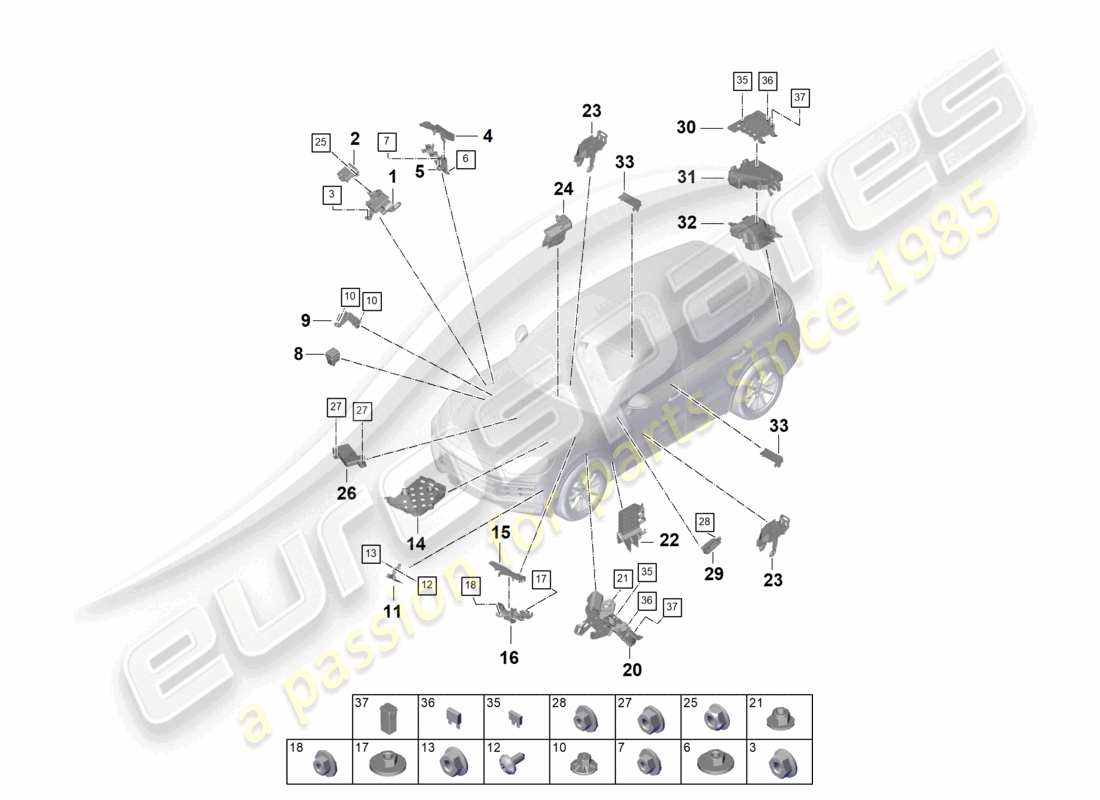 a part diagram from the porsche cayenne parts catalogue