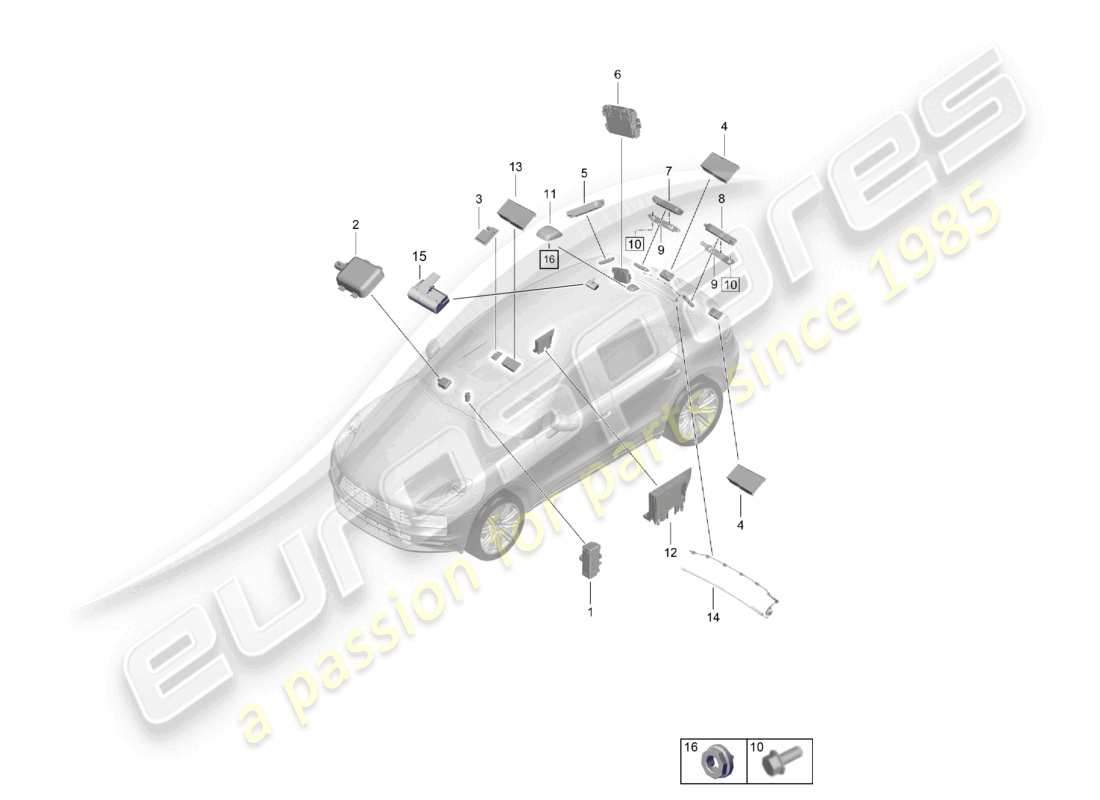 a part diagram from the porsche 2023 (macan) parts catalogue
