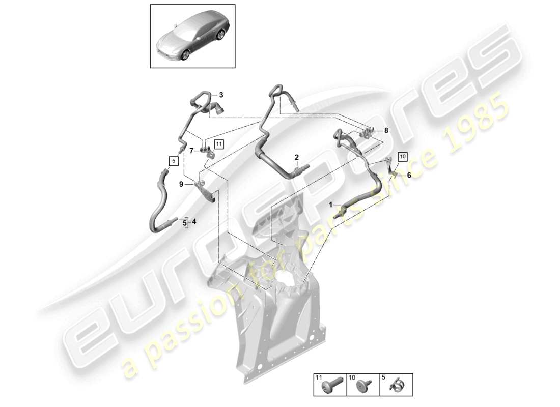 a part diagram from the porsche panamera parts catalogue
