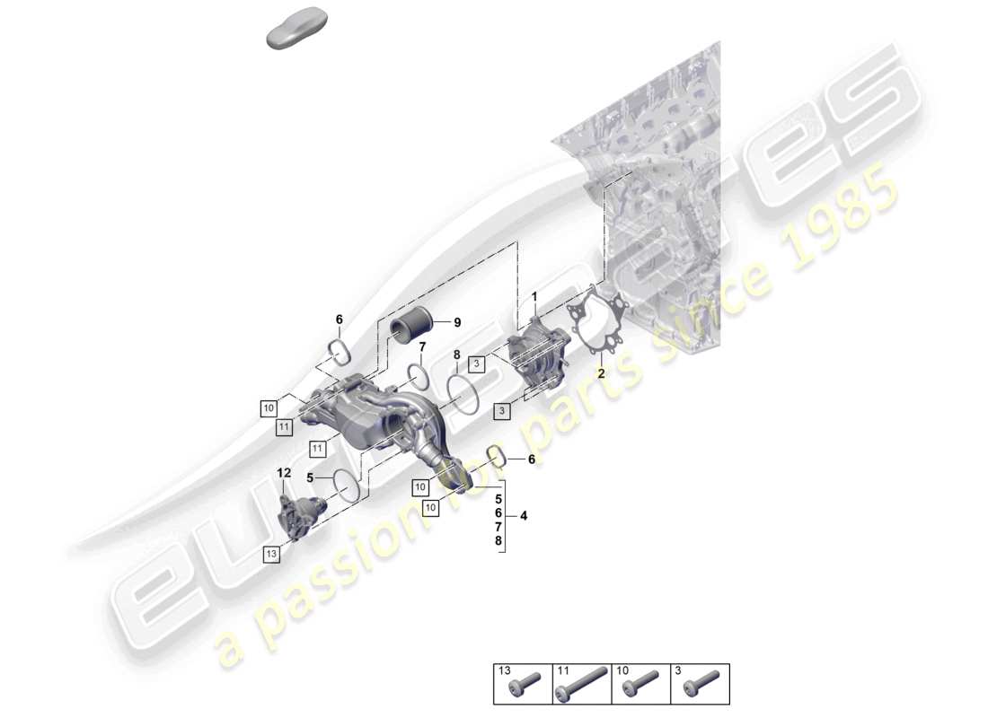 a part diagram from the porsche cayenne parts catalogue