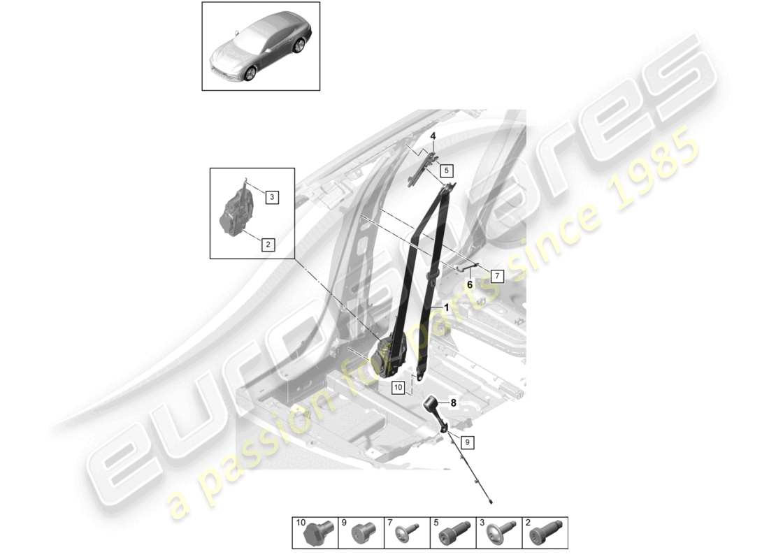 VIEW PARTS DIAGRAMS FROM THE PORSCHE PANAMERA PARTS CATALOGUE a part diagram from the porsche panamera parts catalogue