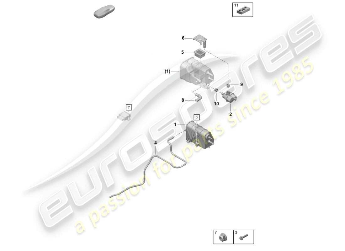 a part diagram from the porsche 2023 (718 boxster spyder) parts catalogue
