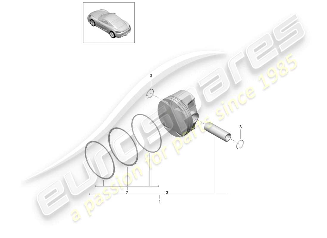 VIEW PARTS DIAGRAMS FROM THE PORSCHE CAYMAN PARTS CATALOGUE a part diagram from the porsche cayman parts catalogue