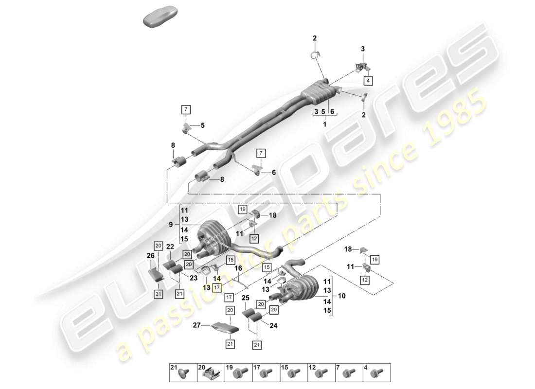 a part diagram from the porsche panamera parts catalogue