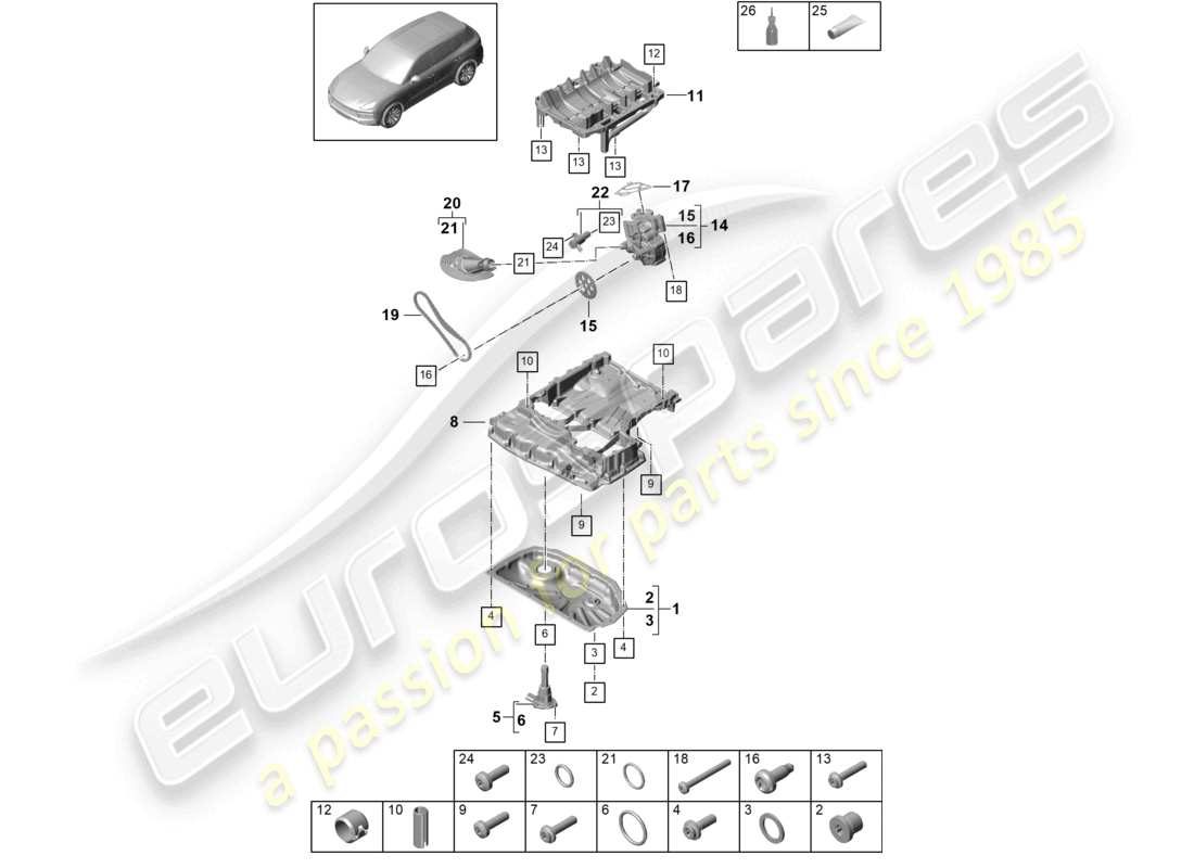 a part diagram from the porsche 2024 (cayenne e3 9ya/9yb) parts catalogue