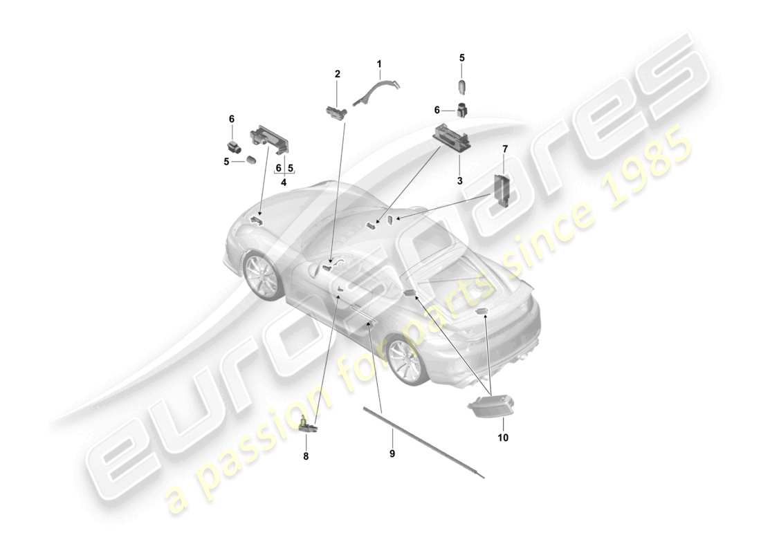 a part diagram from the porsche 2022 (718 cayman gt4) parts catalogue