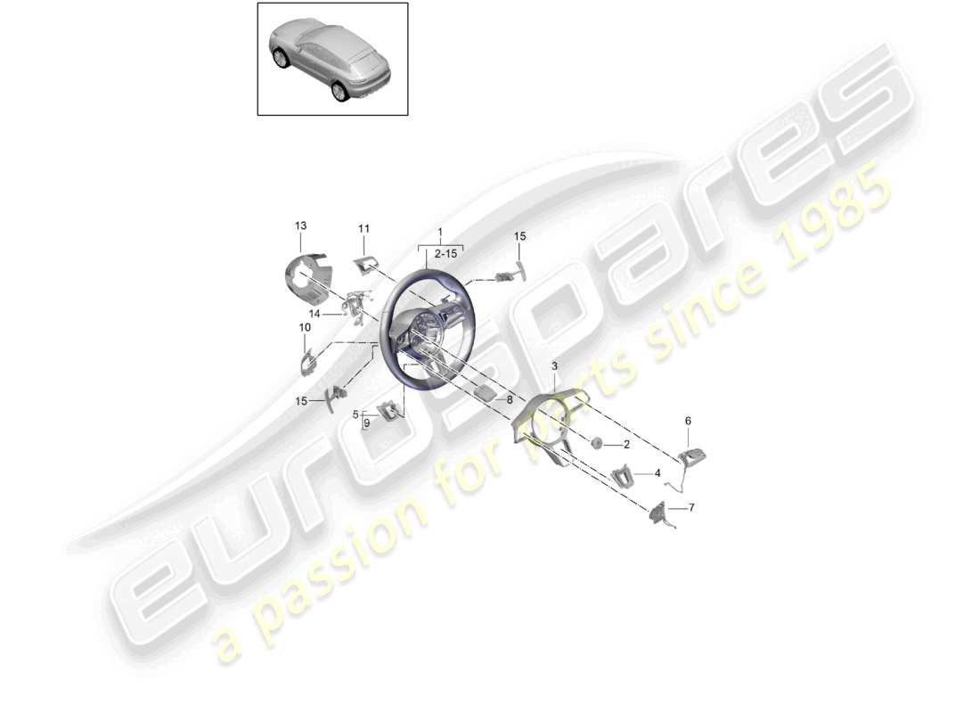 a part diagram from the porsche 2022 (macan) parts catalogue