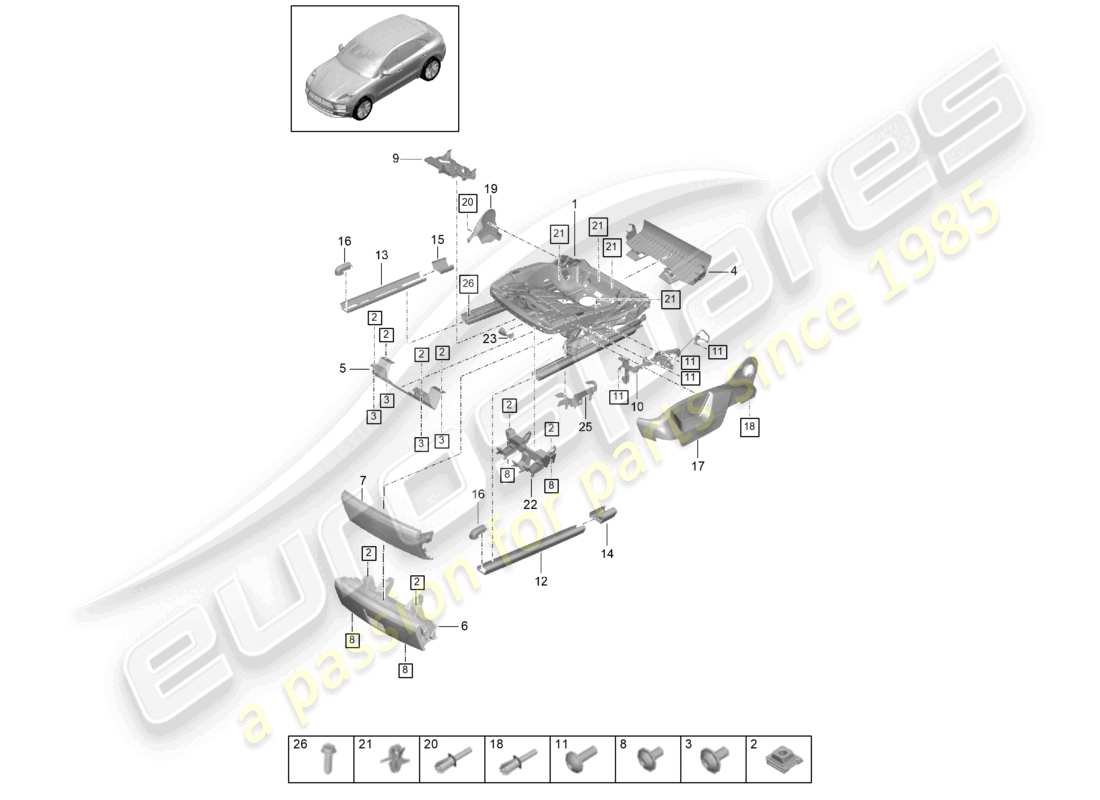 a part diagram from the porsche 2025 (macan) parts catalogue