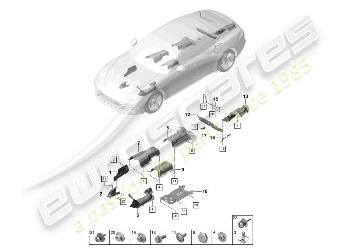 a part diagram from the porsche 2021 (panamera 971-1) parts catalogue