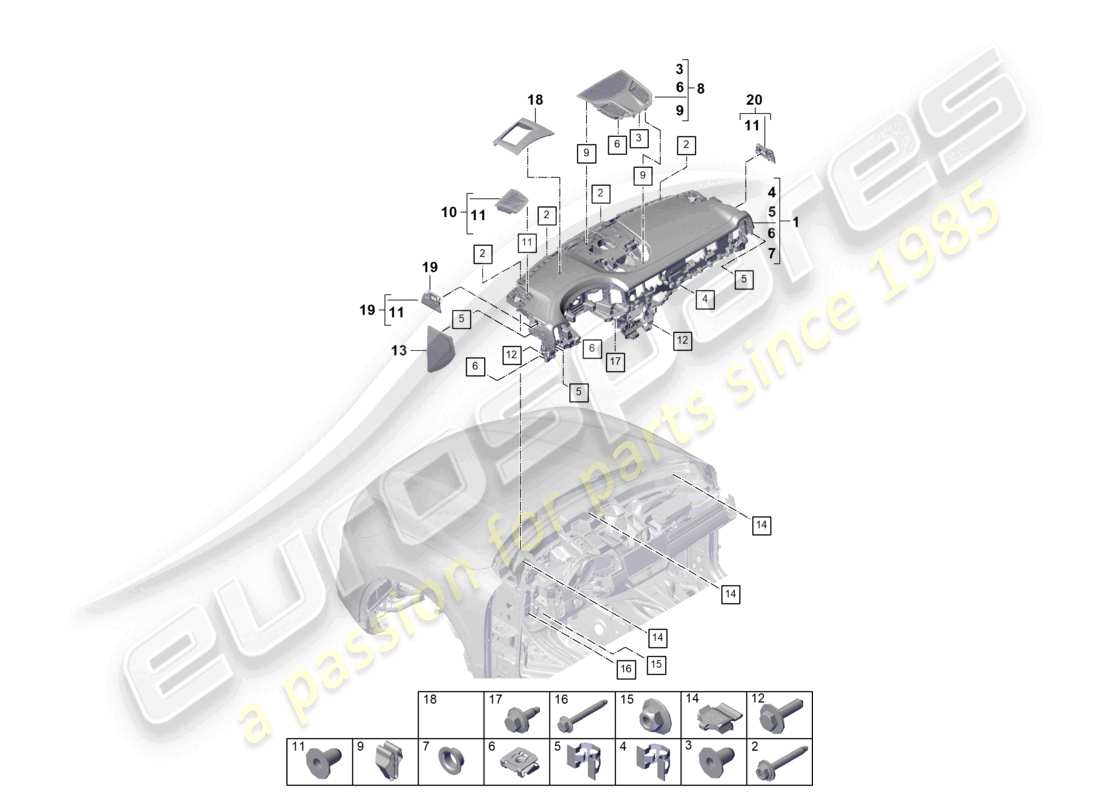 a part diagram from the porsche 2023 (cayenne e3 pa) parts catalogue