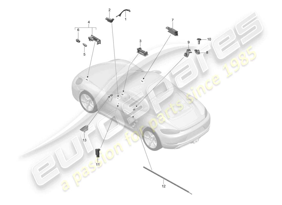 a part diagram from the porsche cayman parts catalogue