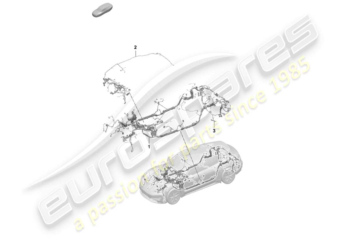 a part diagram from the porsche 2025 (taycan 9j1-2) parts catalogue