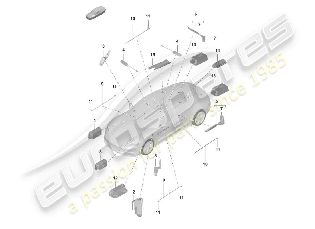 VIEW PARTS DIAGRAMS FROM THE PORSCHE TAYCAN PARTS CATALOGUE a part diagram from the porsche taycan parts catalogue