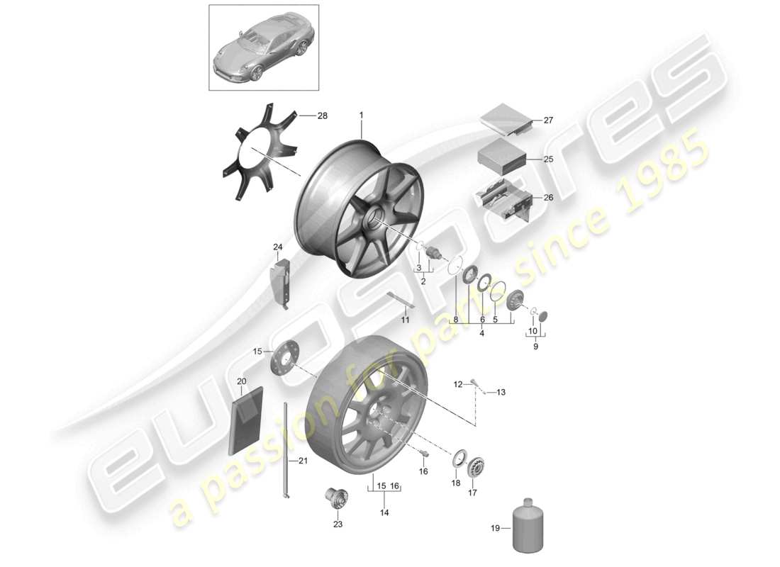 VIEW PARTS DIAGRAMS FROM THE PORSCHE 991 PARTS CATALOGUE a part diagram from the porsche 991 parts catalogue