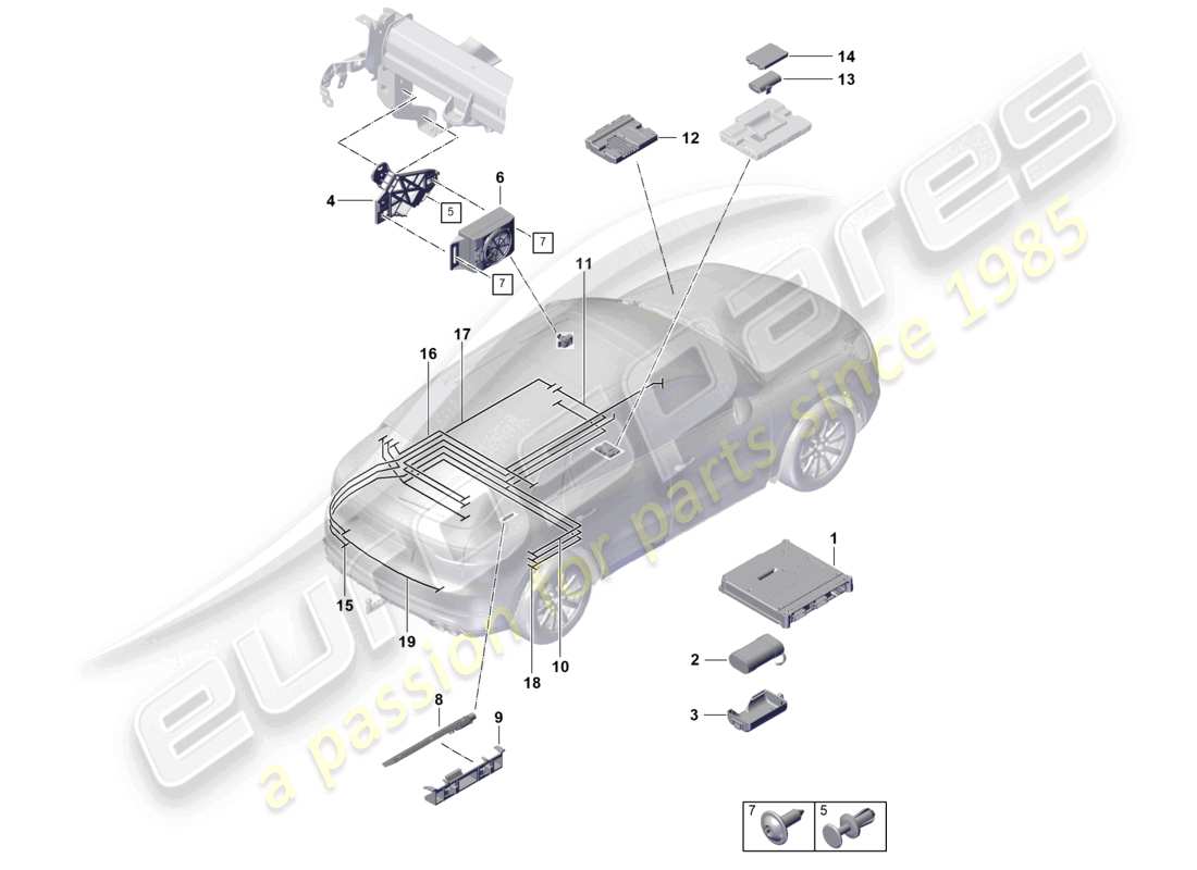 a part diagram from the porsche 2023 (cayenne e3 pa) parts catalogue