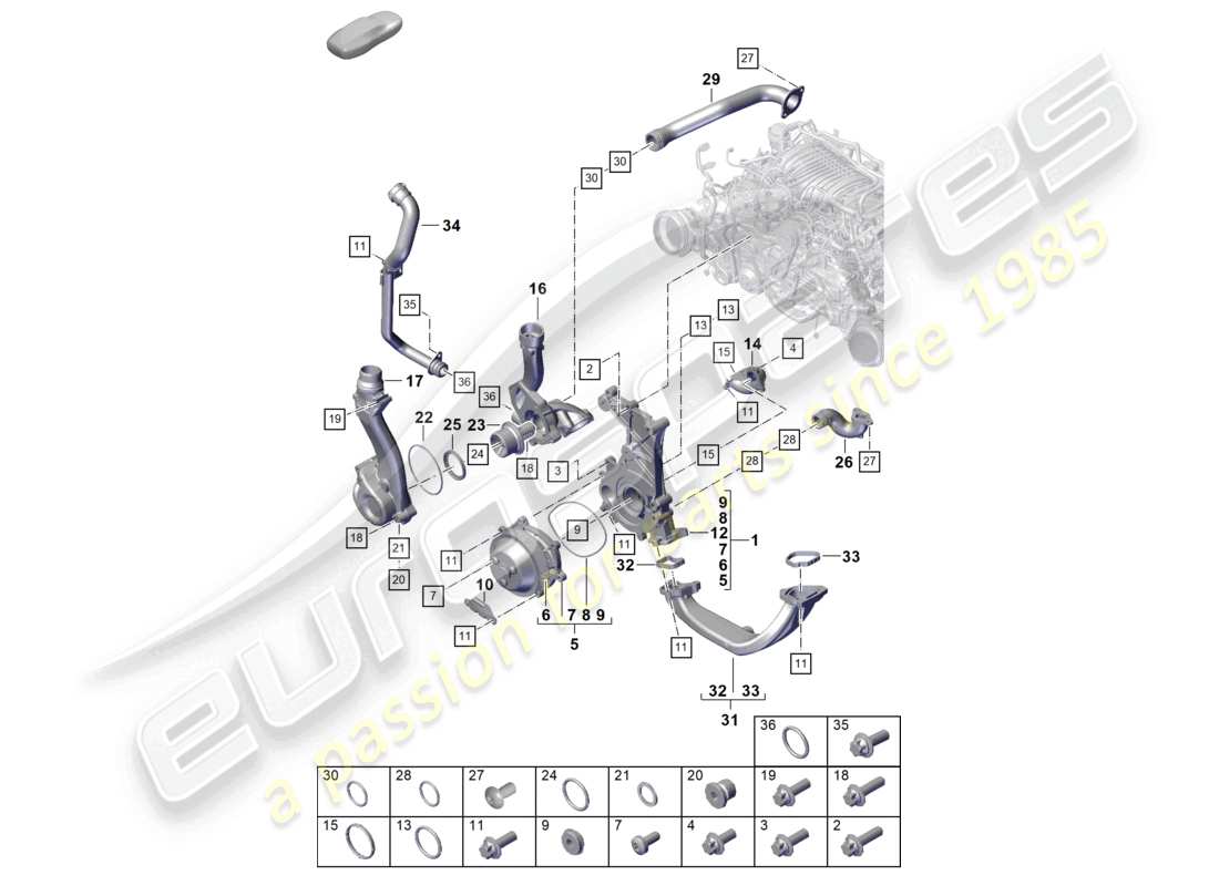 VIEW PARTS DIAGRAMS FROM THE PORSCHE 992 PARTS CATALOGUE a part diagram from the porsche 992 parts catalogue