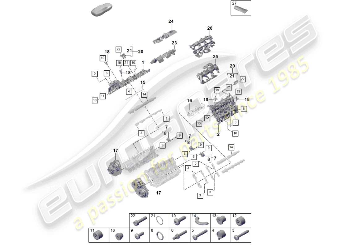 a part diagram from the porsche 2025 (cayenne e3 pa) parts catalogue