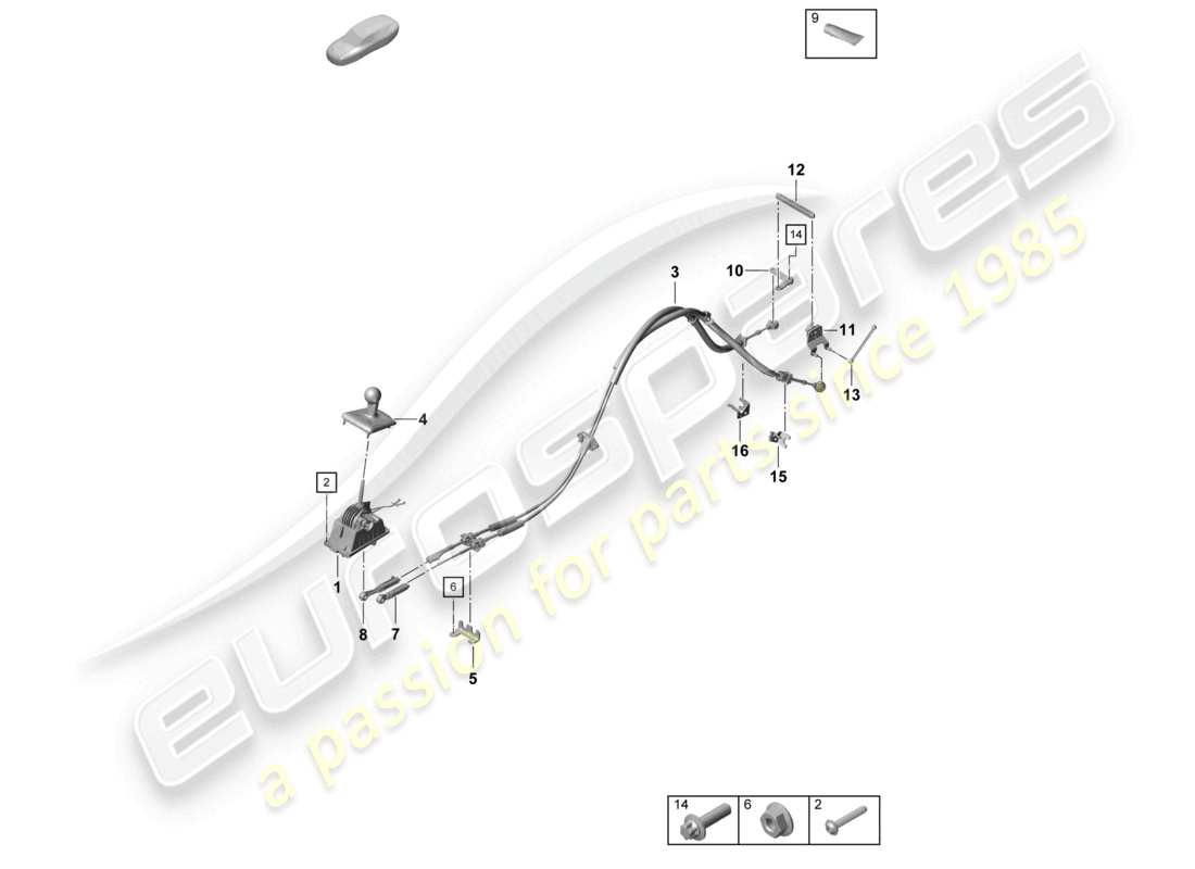 a part diagram from the porsche 2021 (718 boxster spyder) parts catalogue
