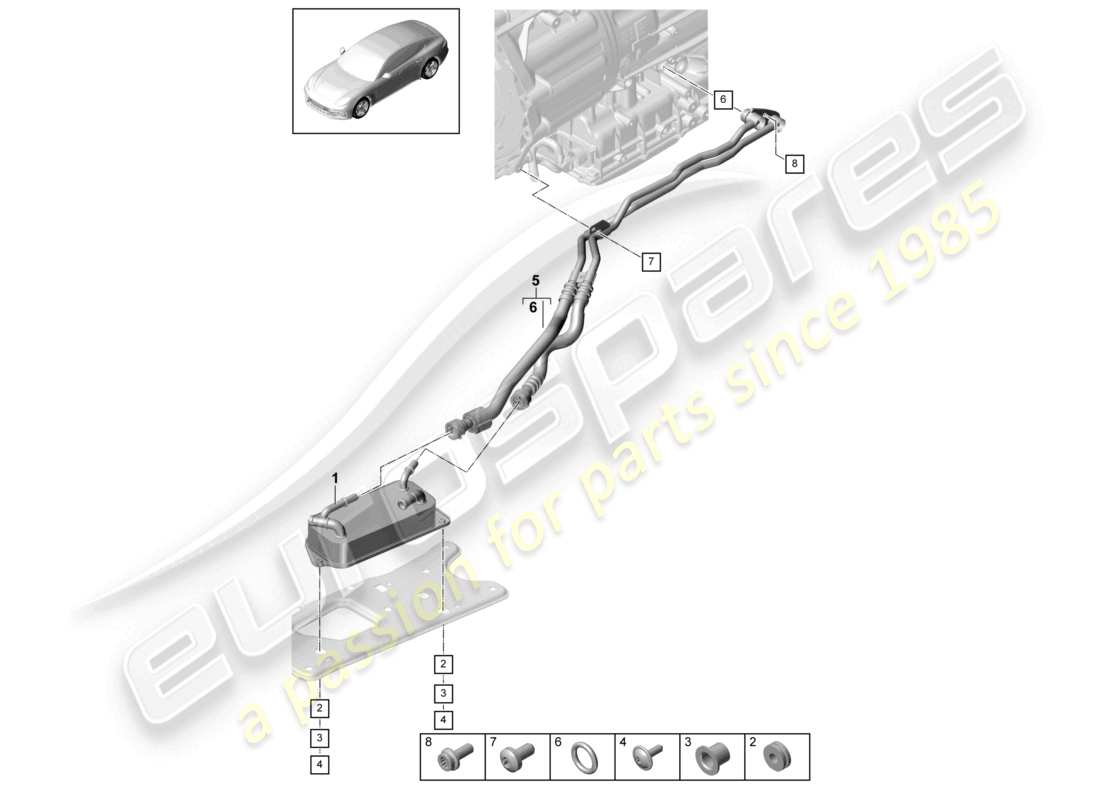 a part diagram from the porsche panamera parts catalogue