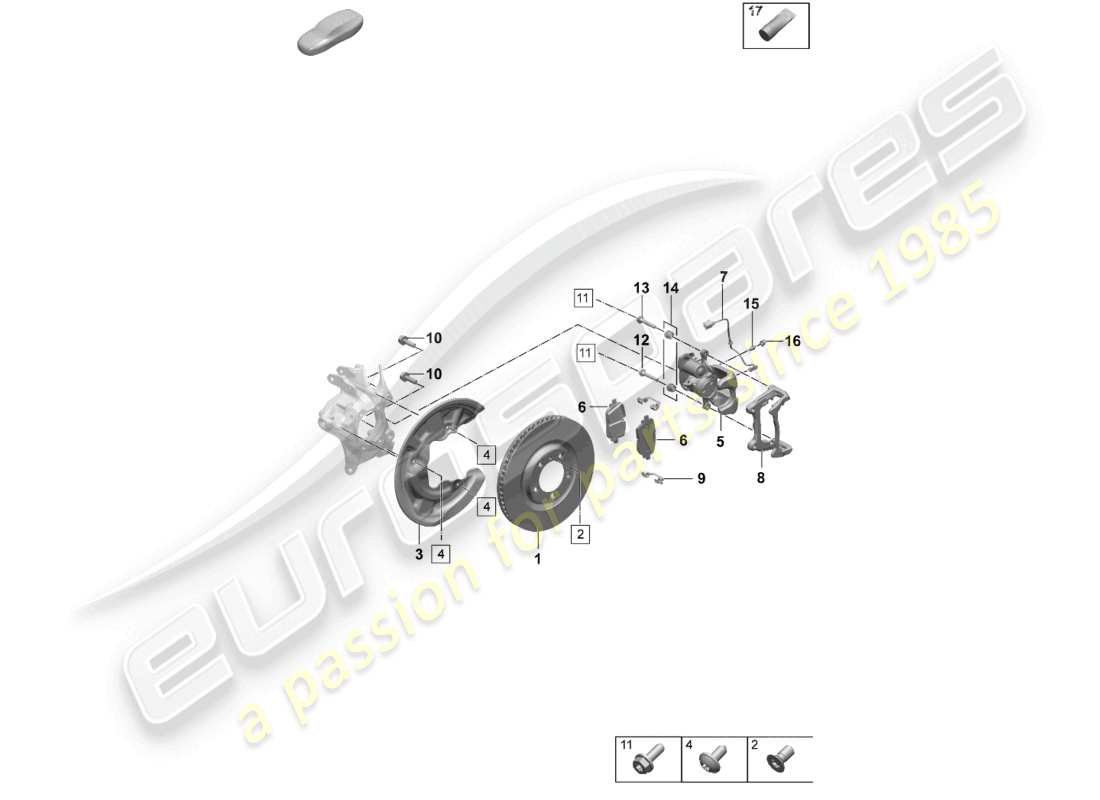 a part diagram from the porsche 2025 (macan-e) parts catalogue
