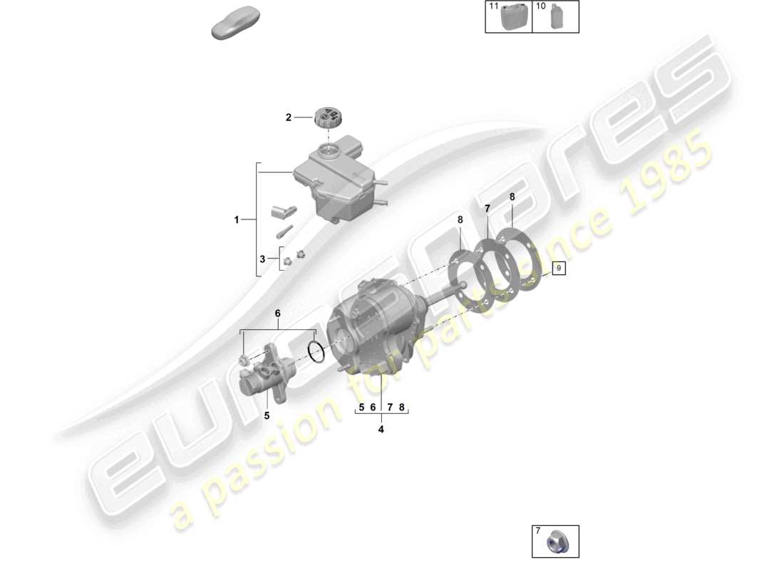 a part diagram from the porsche 2021 (992-1) parts catalogue