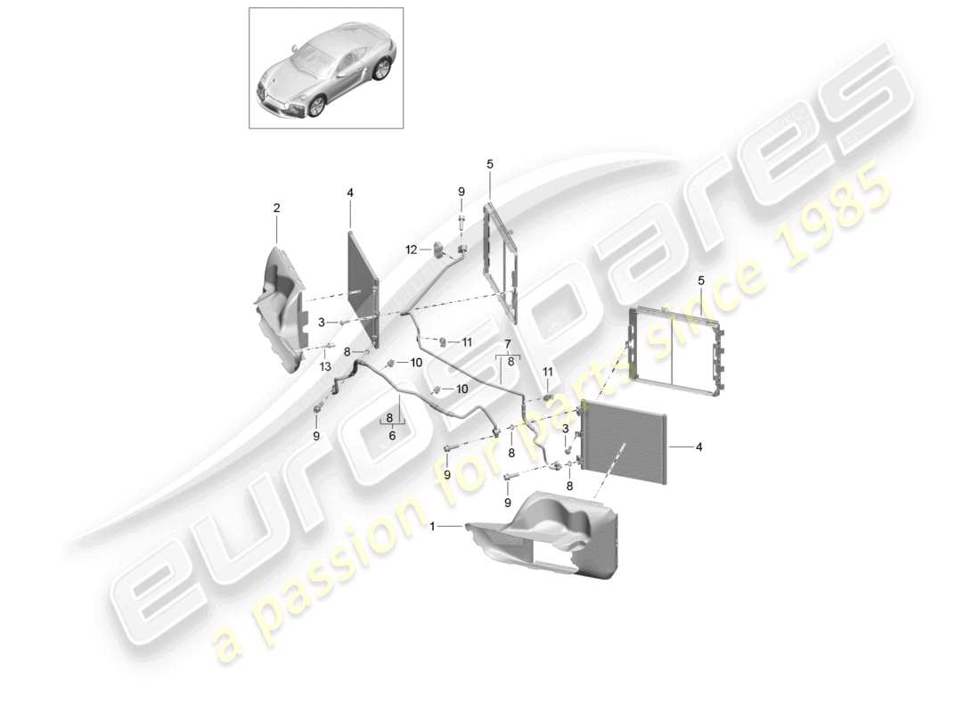 a part diagram from the porsche 2024 (718 cayman) parts catalogue