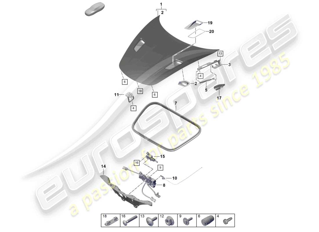 a part diagram from the porsche 2026 (718 cayman gt4) parts catalogue