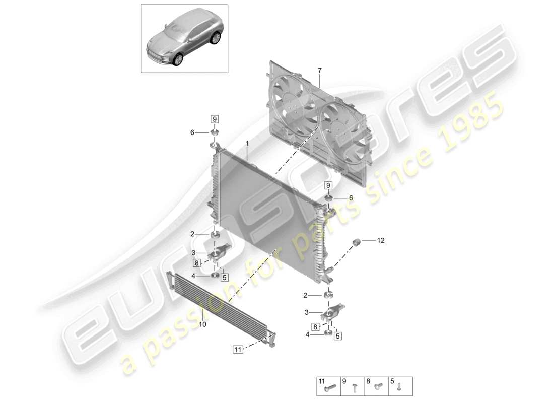 a part diagram from the porsche 2021 (macan) parts catalogue