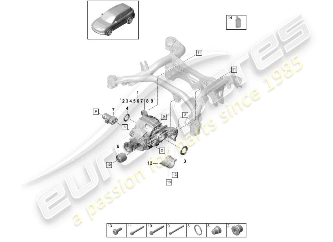 a part diagram from the porsche 2024 (cayenne e3 9ya/9yb) parts catalogue