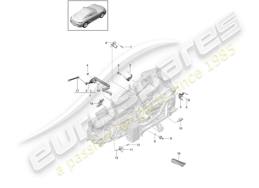 a part diagram from the porsche 2024 (718 cayman) parts catalogue