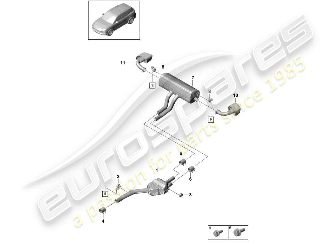 a part diagram from the porsche 2024 (cayenne e3 9ya/9yb) parts catalogue