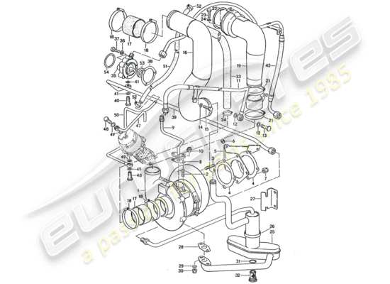 a part diagram from the porsche 911 turbo parts catalogue