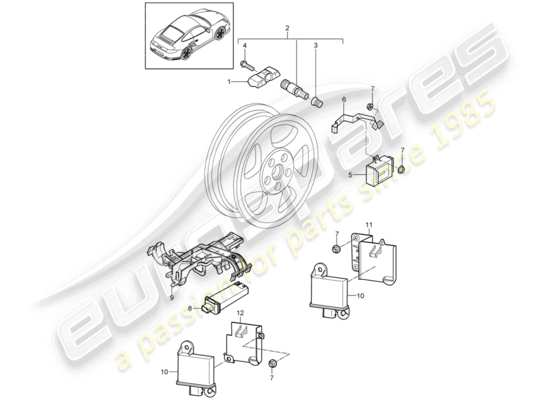 a part diagram from the porsche 911 t/gt2rs parts catalogue