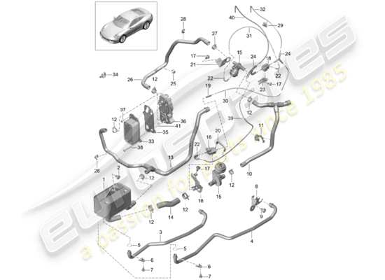 a part diagram from the porsche 991 (2012) parts catalogue