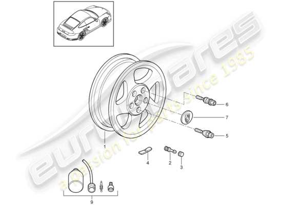 a part diagram from the porsche 911 t/gt2rs parts catalogue