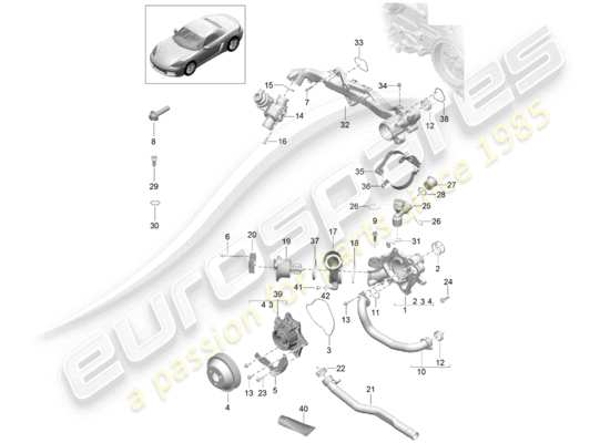 a part diagram from the porsche 718 boxster parts catalogue