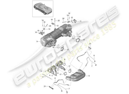 a part diagram from the porsche 918 spyder (2015) parts catalogue