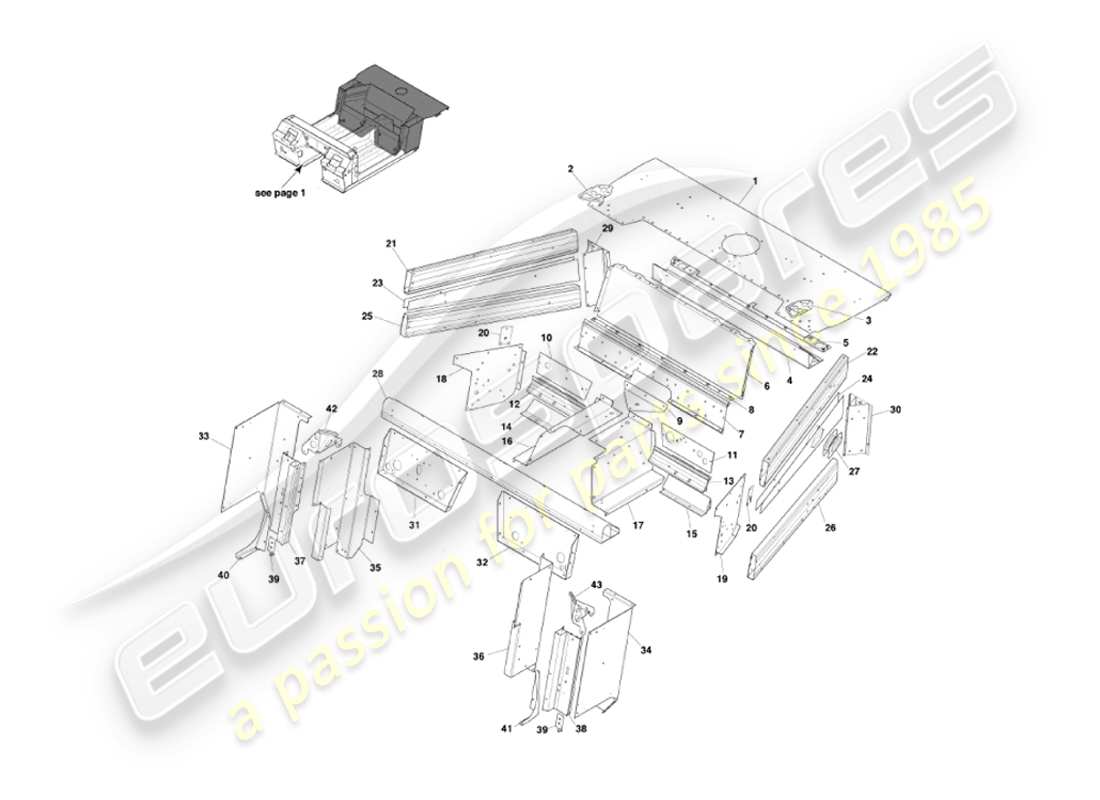aston martin vanquish (2004) underbody 2 part diagram