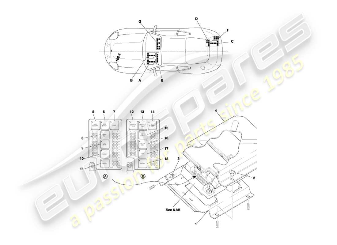 a part diagram from the aston martin db7 parts catalogue