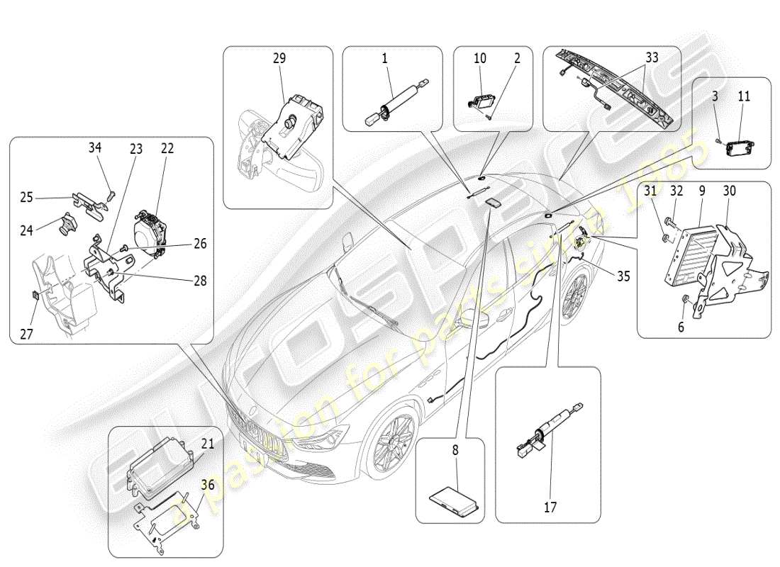maserati ghibli (2019) it system part diagram