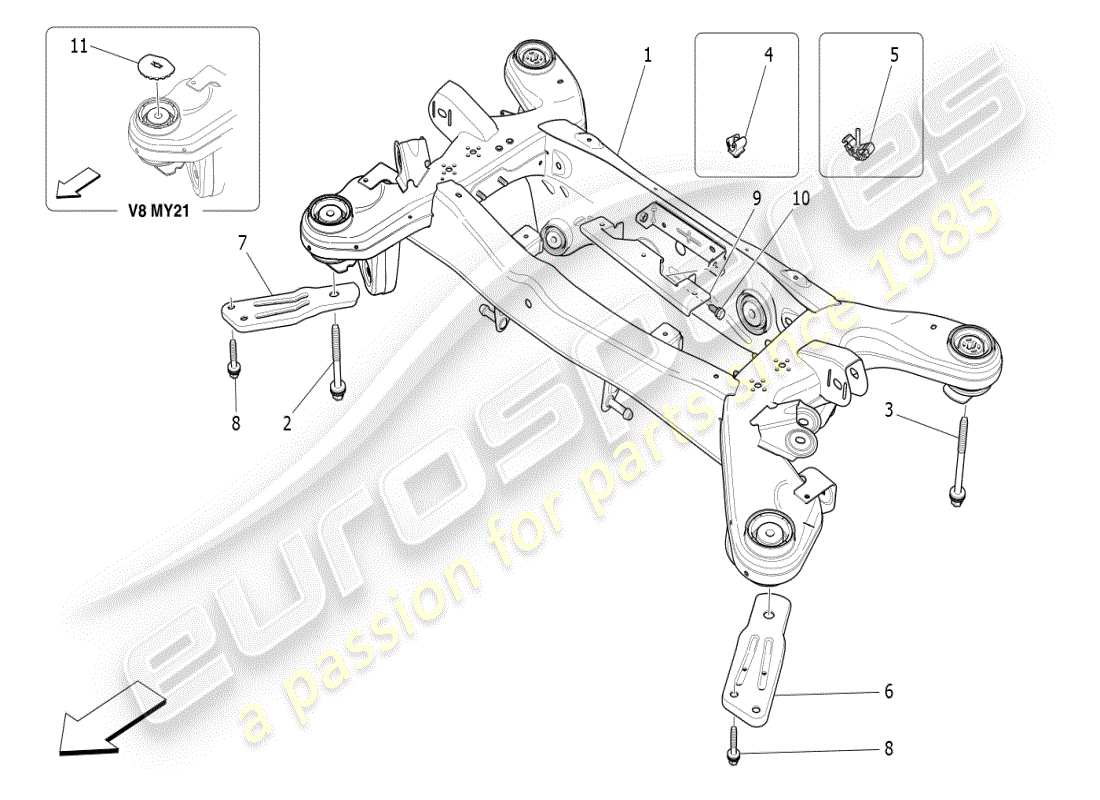 maserati ghibli (2020) rear chassis part diagram