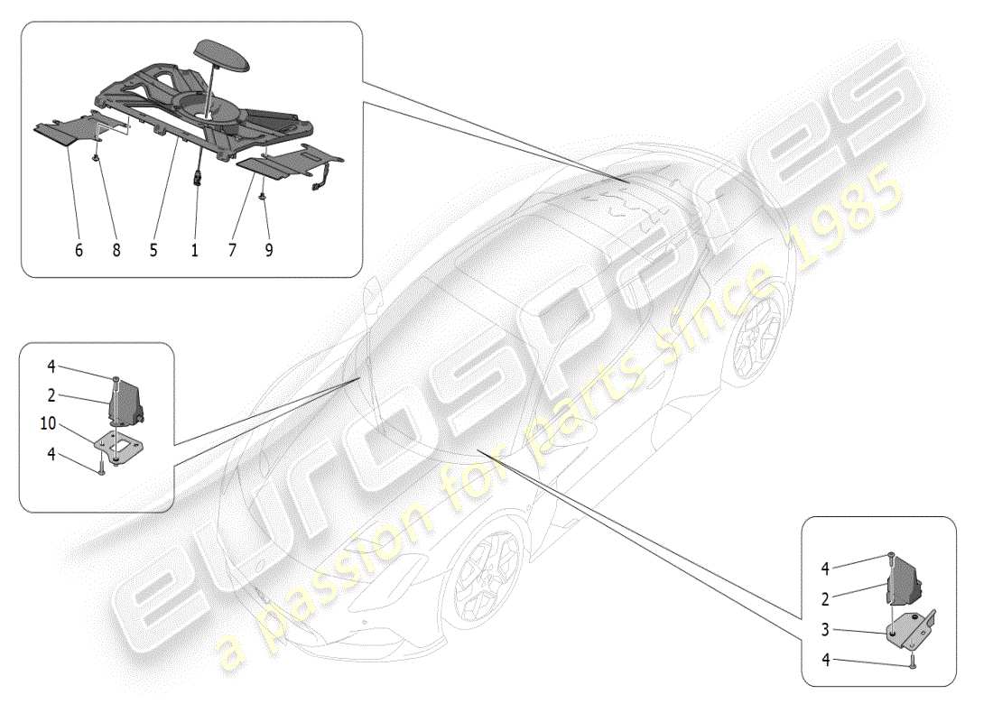 maserati mc20 (2024) reception and connection system part diagram