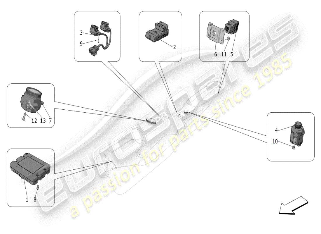 maserati mc20 (2024) centre console devices part diagram