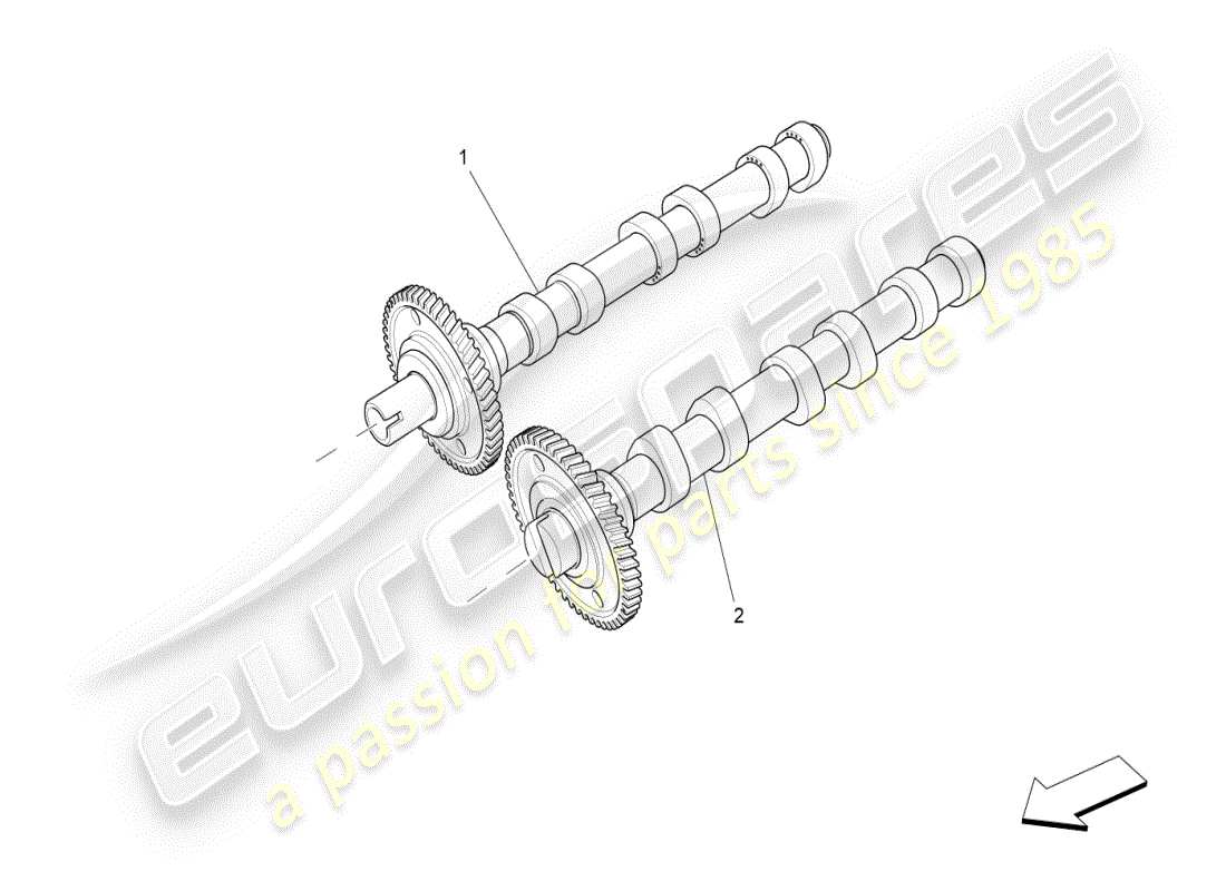 maserati ghibli (2021) rh cylinder head camshafts part diagram