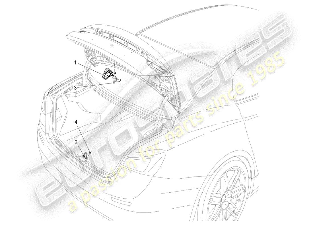 maserati ghibli (2021) rear lid opening control part diagram